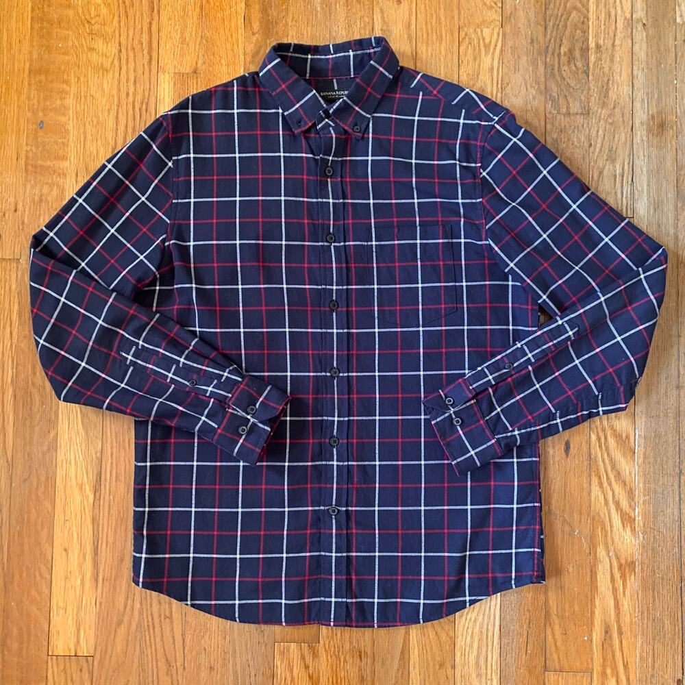 Banana Republic Men's Luxe Flannel Untucked Slim Fit Shirt